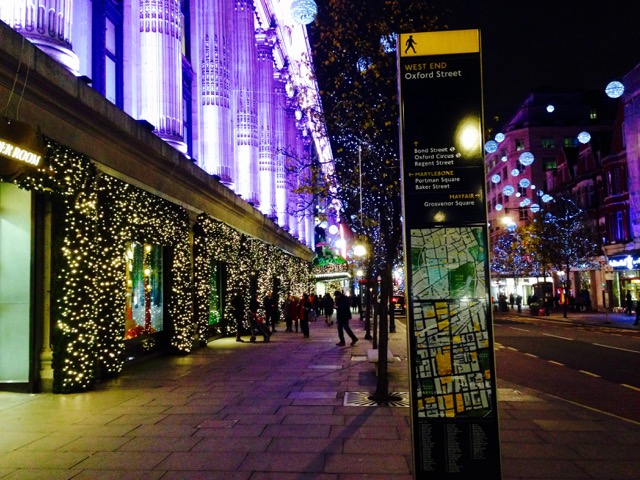 אורות הכריסמס באוקספורד סטריט לונדון