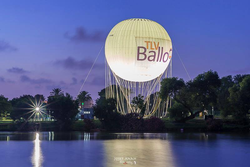 TLV ballon at night (photo: Facebook)