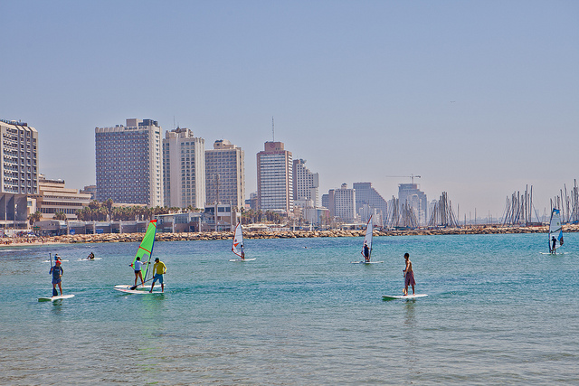 Surfing in Tel Aviv (photo: israeltourism)