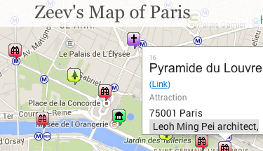 המפה של זאב – מפה של פריז עם הסברים בעברית